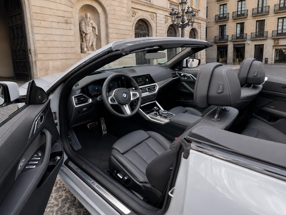 BMW 430i Cabrio 2023, rear view — Monaco Luxury Car Rental, Monaco. BMW 430i Cabrio in Monaco Renting a BMW 430i Cabrio in Monaco offers an open-air driving…