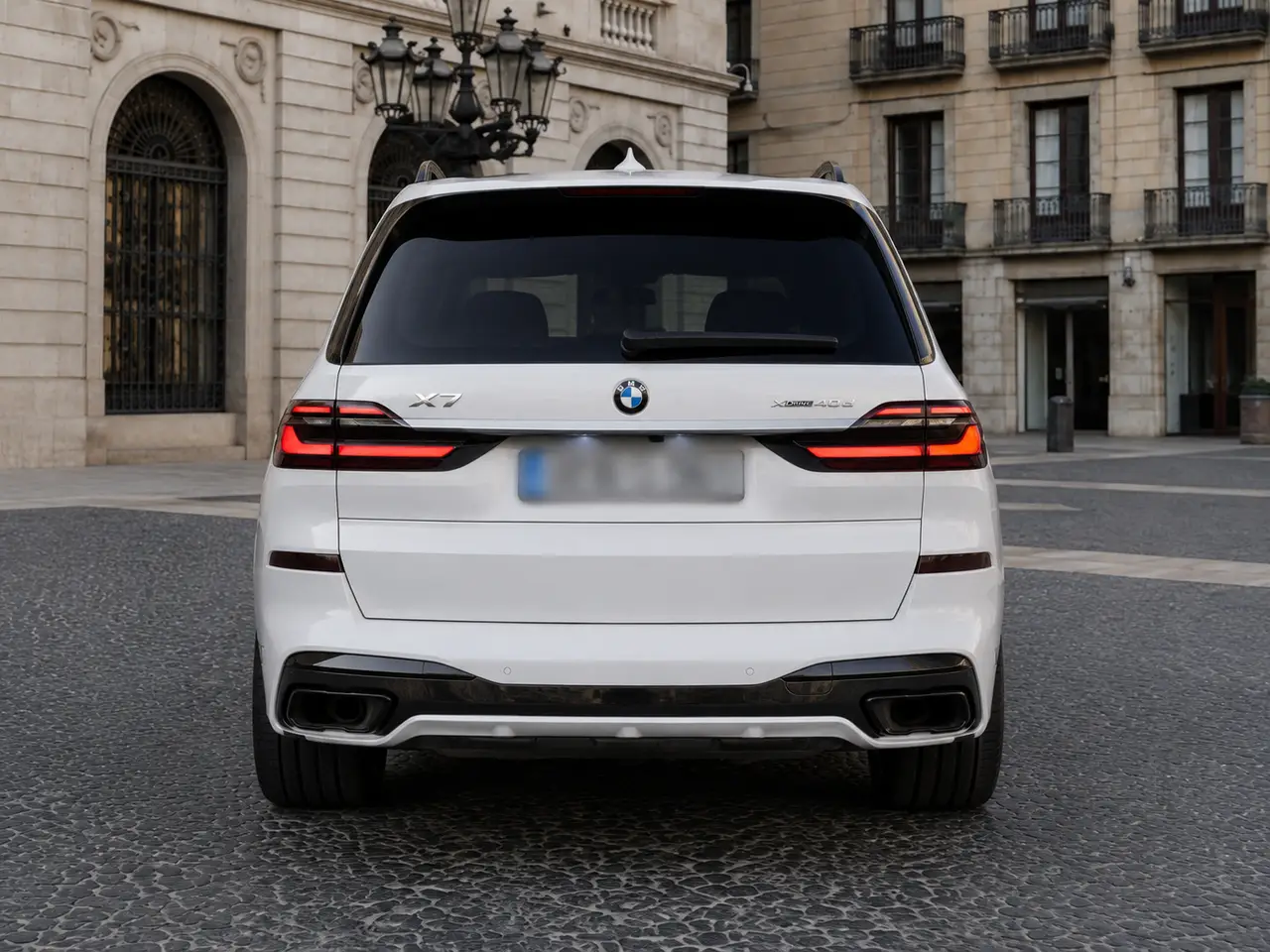 BMW X7 40d M 2024, rear view — Monaco Luxury Car Rental, Monaco. BMW X7 40d M in Monaco A BMW X7 40d M rental in Monaco provides a contemporary full-size…