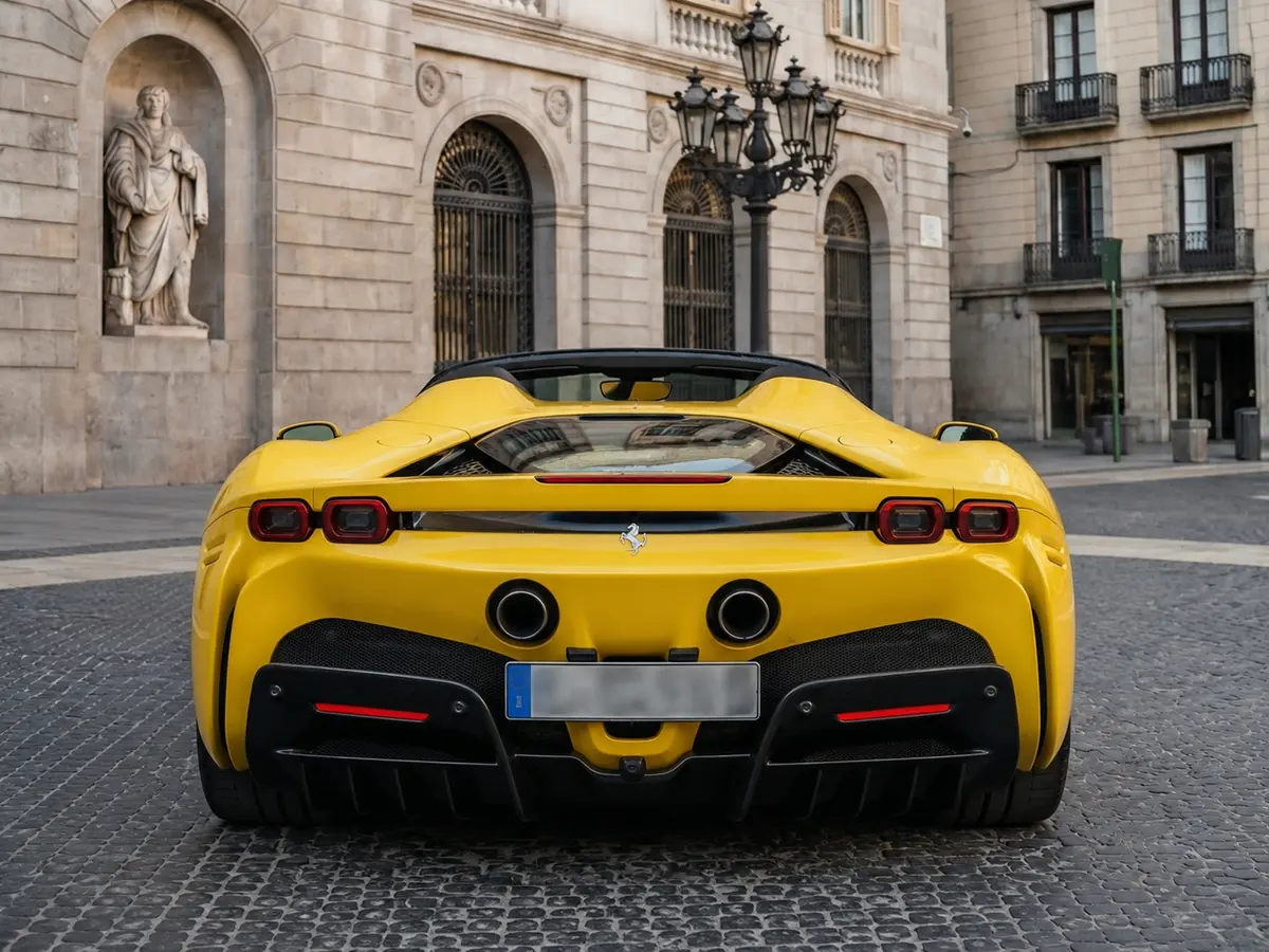 Ferrari SF90 Spider 2024, rear view — Monaco Luxury Car Rental, Monaco. Ferrari SF90 Spider in Monaco A Ferrari SF90 Spider rental in Monaco introduces a…